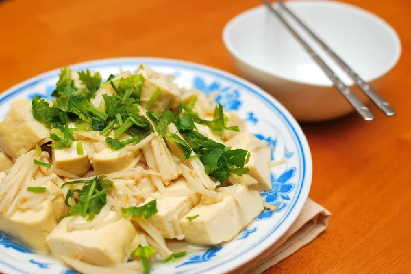 Cuisine chinoise caillée de haricots végétariens — Photo