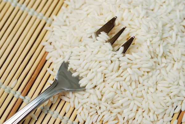 Forchetta in riso bianco — Foto Stock
