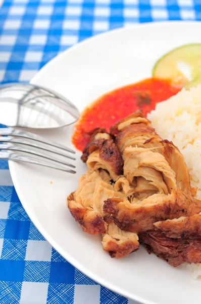 Asiatisk stil stekt kyckling ris — Stockfoto