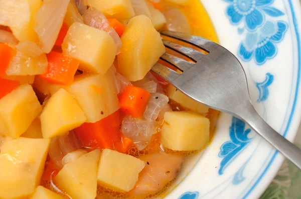 Chiński danie ziemniaki i marchewki — Zdjęcie stockowe