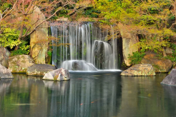 bir Japon zen bahçesinde şelale