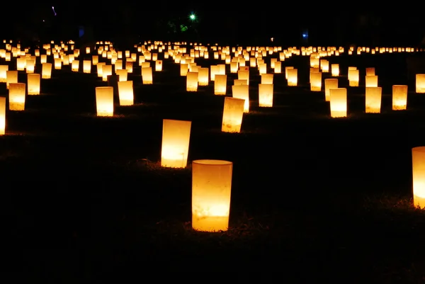 stock image Lighted candle cups