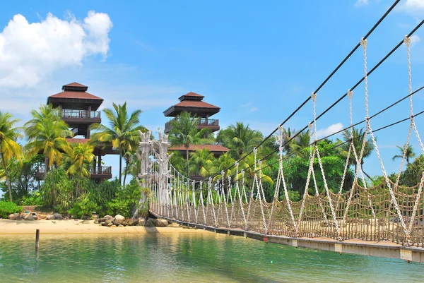 Деревянный подвесной мост в рай — стоковое фото