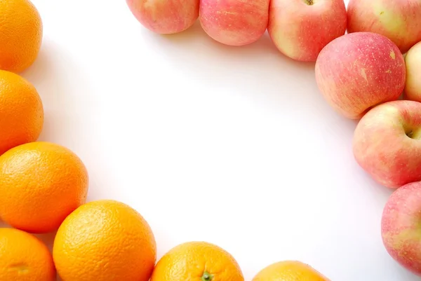 オレンジとリンゴ フルーツ フレームの形成 — ストック写真