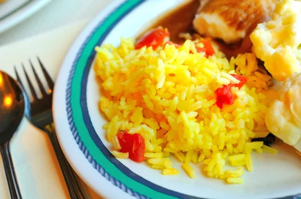 黄色的炒的米饭 — 图库照片