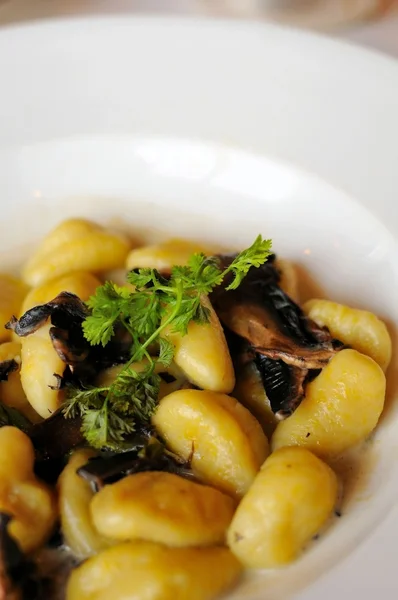 Mushroom Gnocchi pasta — Stock Photo, Image