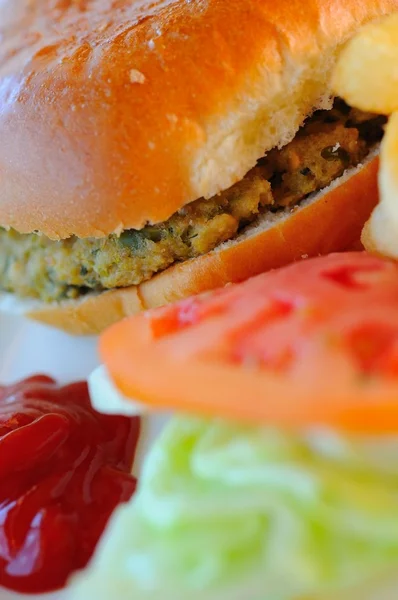 Fechar de hambúrguer vegetariano — Fotografia de Stock
