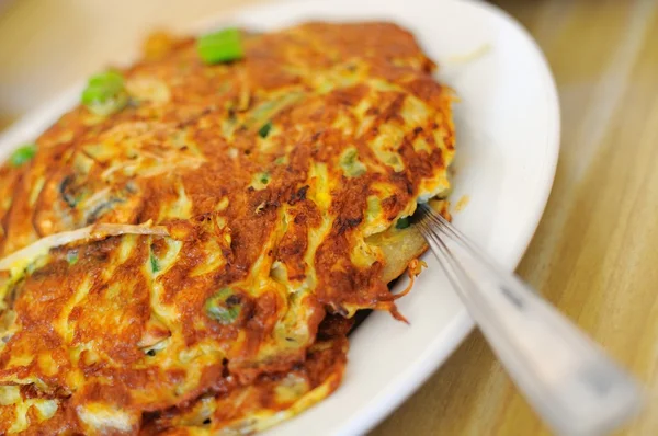 중국 팬 튀김된 맛 있는 달걀 — 스톡 사진