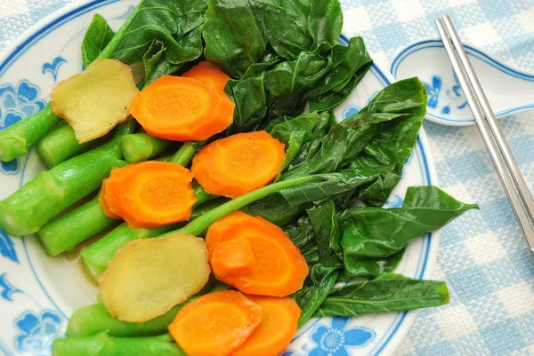 Vegetales chinos sanos Kai Lan Fotos de stock libres de derechos