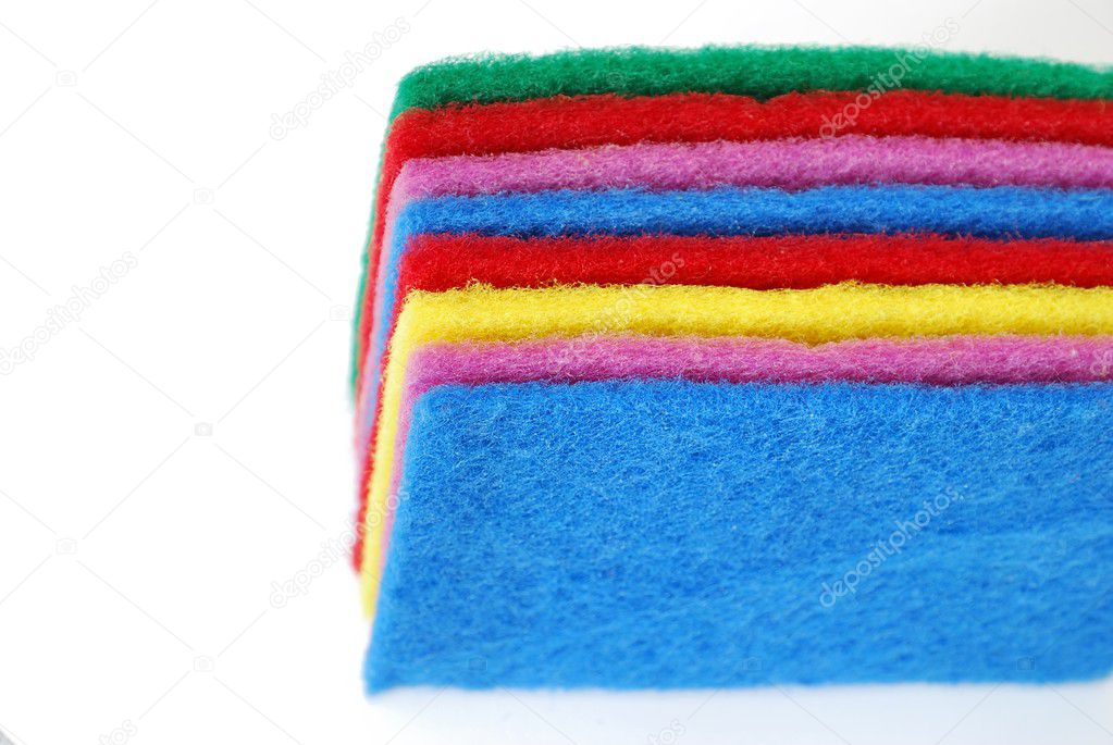 Colorful cleaning sponges