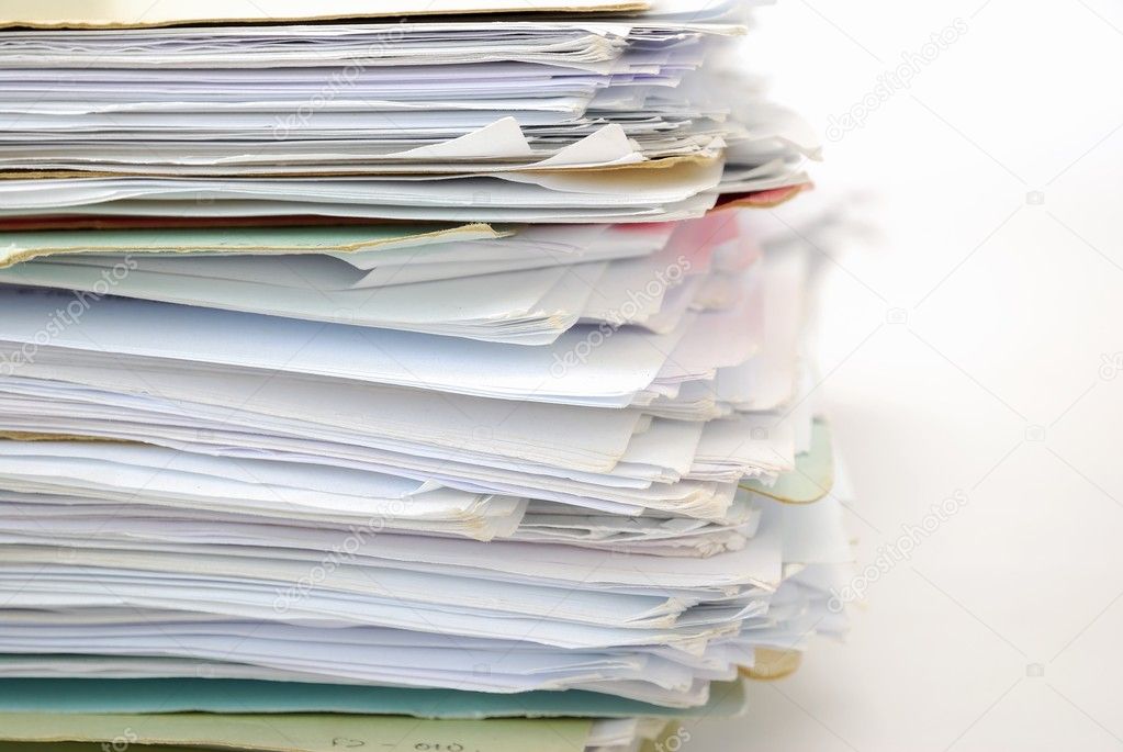 Stack of files full of documents