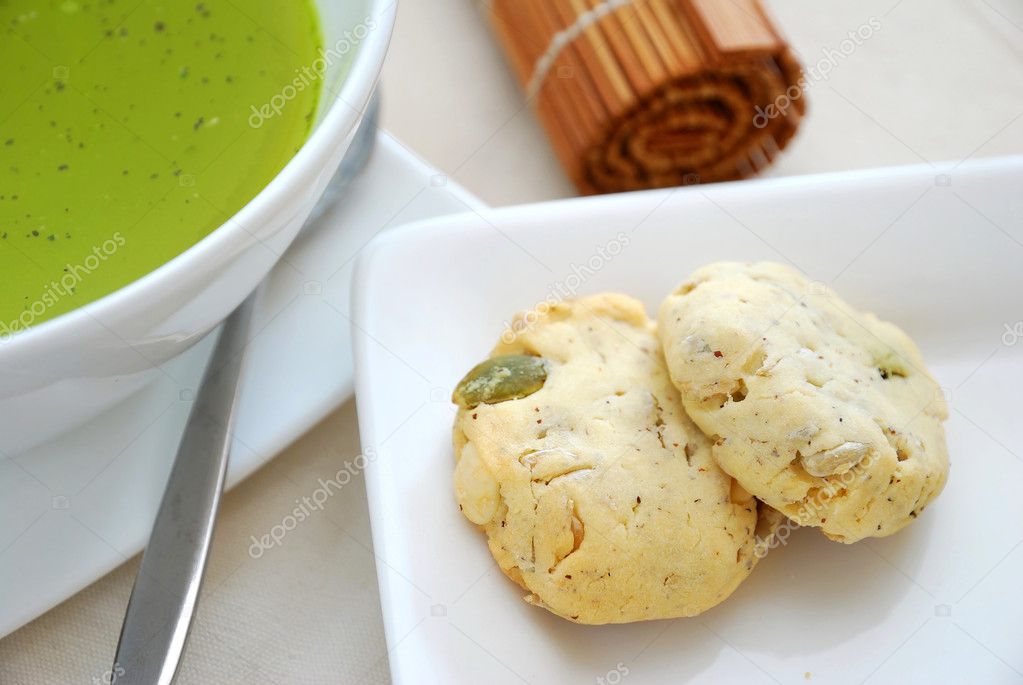 Cookies with healthy green tea