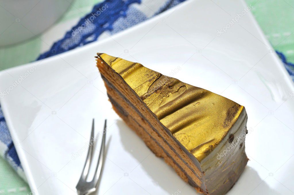 Closeup of cake on plate