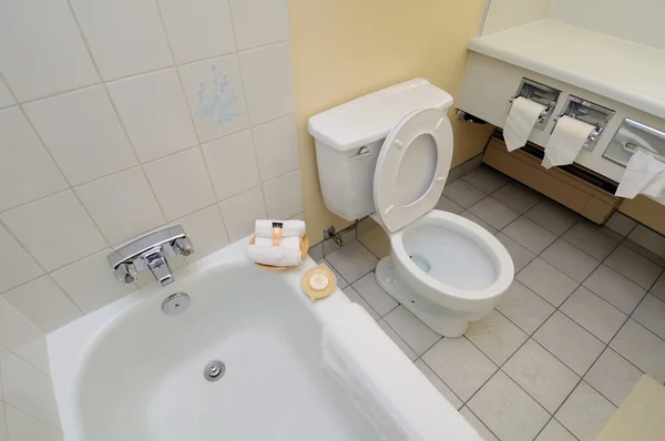 Toalettstolen och badkar — Stockfoto