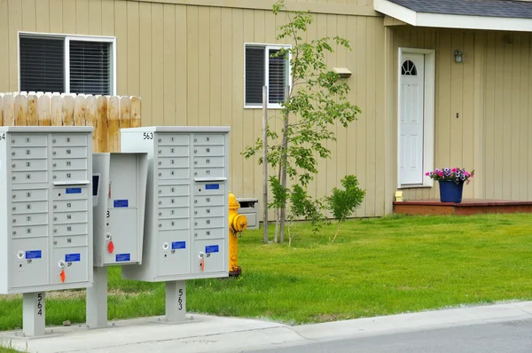 stock image Letterboxex in front of house