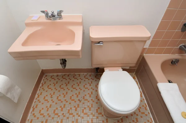 Top-down av toalett och handfat — Stockfoto