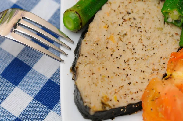 Макро из вегетарианской рыбы — стоковое фото
