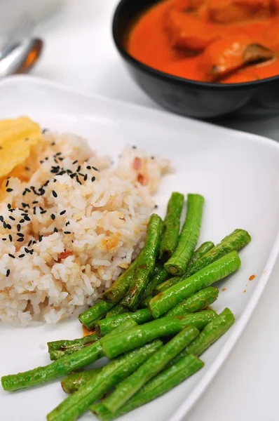 Conjunto de arroz de caril saudável — Fotografia de Stock