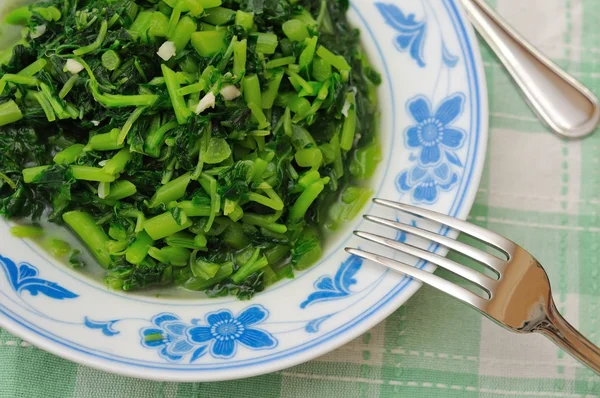Estilo asiático corte verduras cocina — Foto de Stock