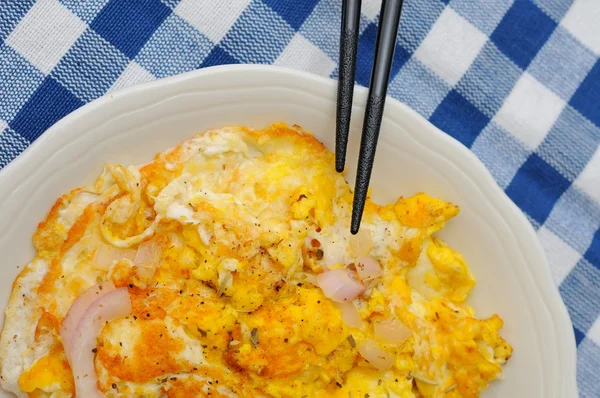 양파 튀김 달걀 — 스톡 사진