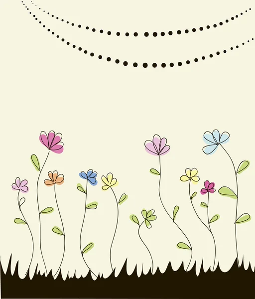 Fleurs rétro — Image vectorielle