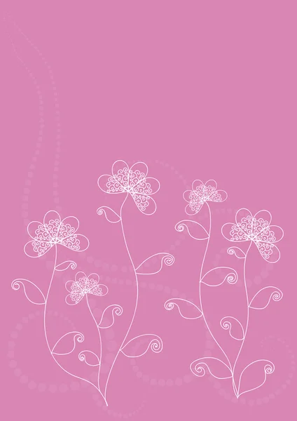 Retro pink flower — Stock Vector