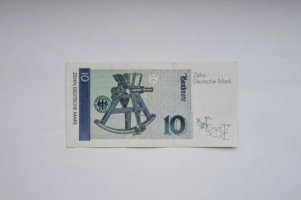 Old bill of ten German Mark back — Stock Photo, Image