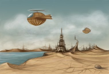 Fantasy landscape clipart