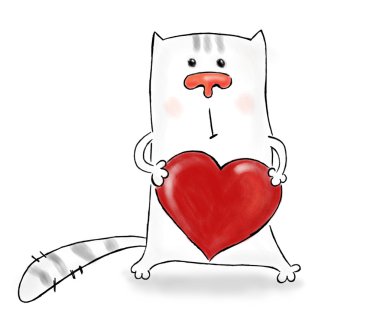 Feline heart clipart