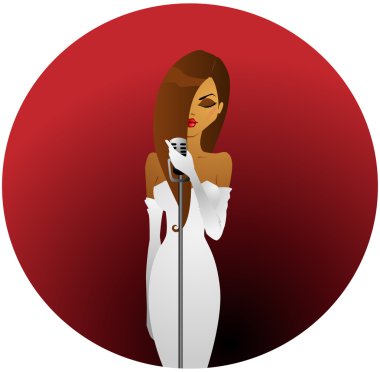 Diva in white clipart