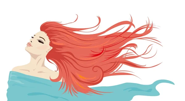 Блаженство и рыжие волосы — стоковый вектор