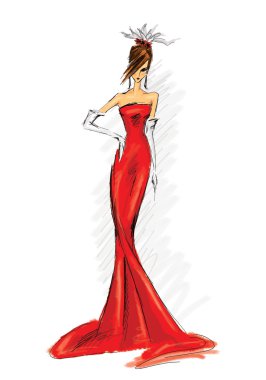 Red dress clipart