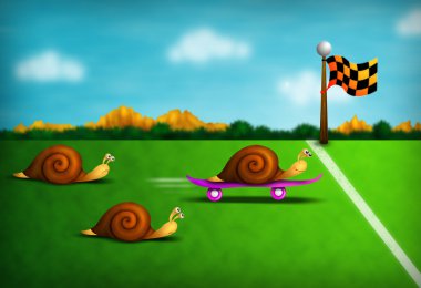 Snail race clipart