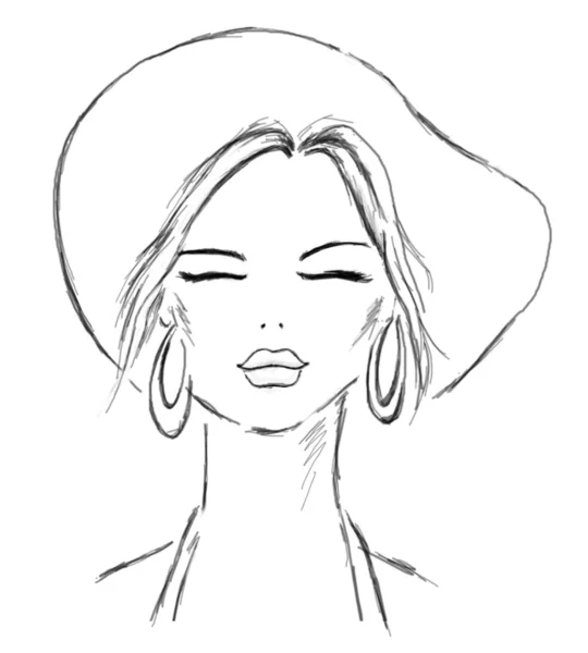 Summer lady sketch — Stock Photo, Image