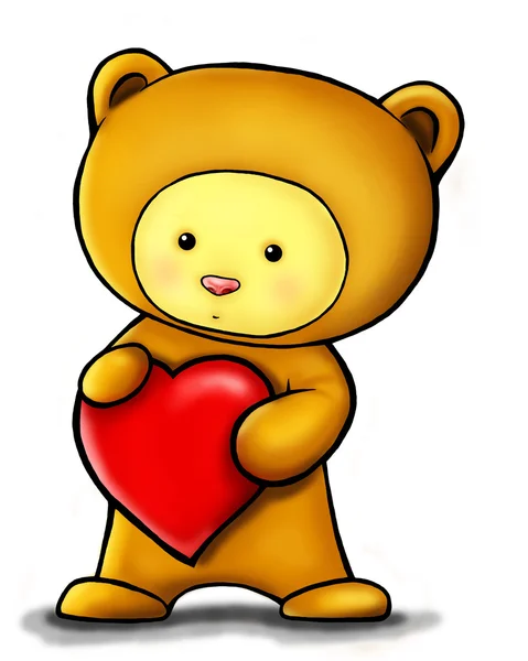 Medvídek-Valentine — Stock fotografie
