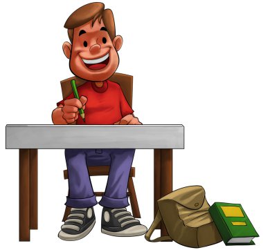 Hard student clipart