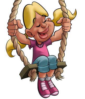 Girl enjoying a balance clipart