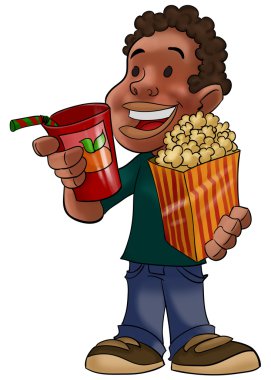 Boy going to theather clipart