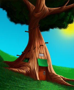 The house in a tree clipart