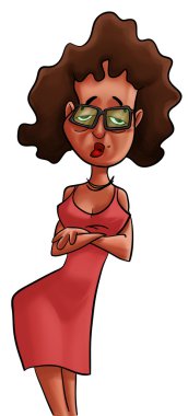 Frazzled, tired woman clipart