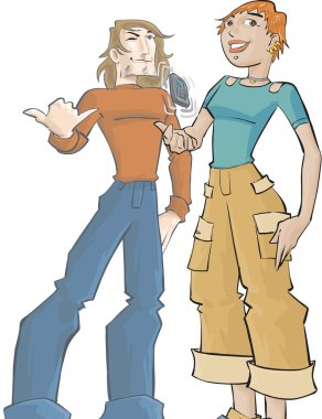 Girl and guy clipart