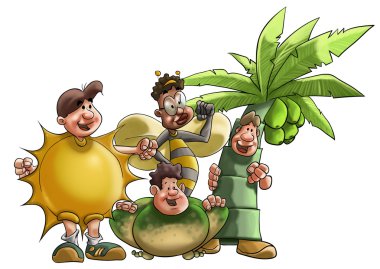 Disguised boys clipart