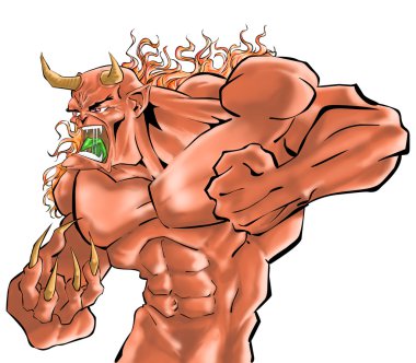 A demon fighter clipart