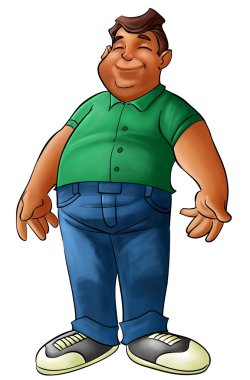 Happy fat boy clipart