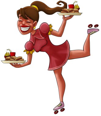 Roller waiter clipart