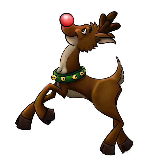 Rudolph Kırmızı burunlu Ren geyiği — Stok fotoğraf