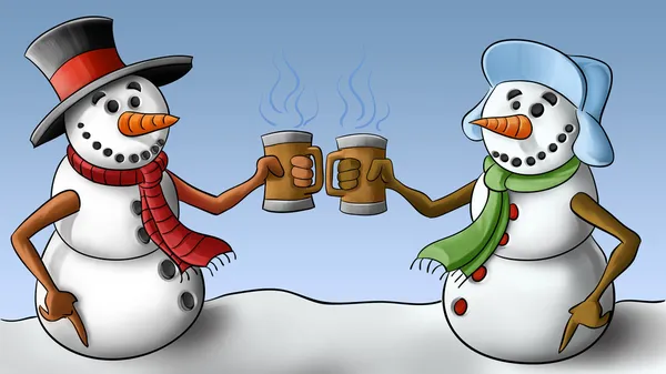 Dos muñecos de nieve — Foto de Stock