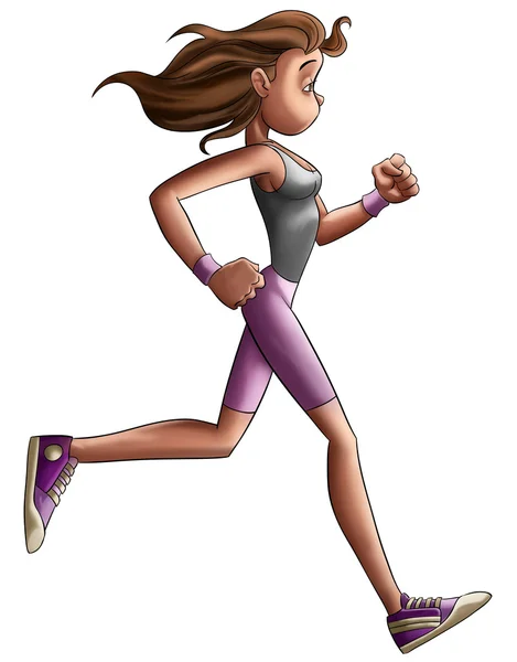 女の子のジョギング — ストック写真