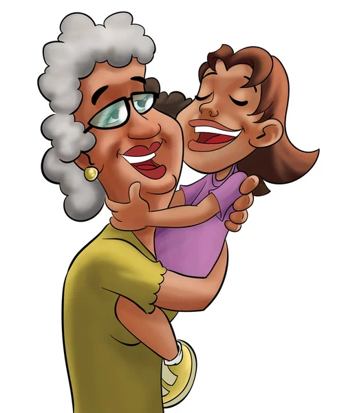 Grootmoeder en meisje — Stockfoto