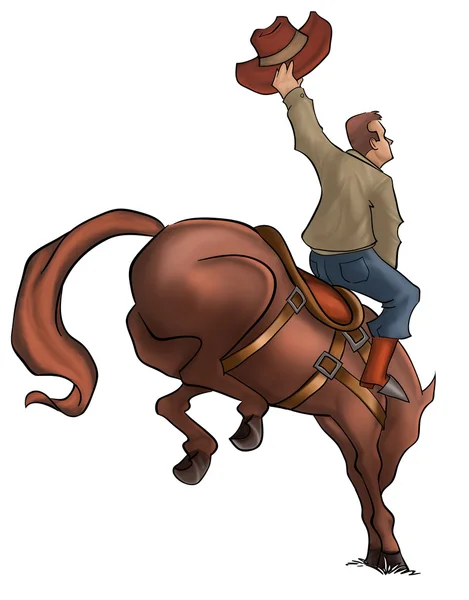 Vzpínajícího se koně rodeo — Stock fotografie